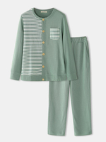 Ensemble de pyjamas décontractés à la maison pour hommes 100% coton Patchwork avec poche