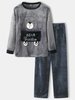 Ensemble de pyjamas épais pour hommes en flanelle de dessin animé pour hommes