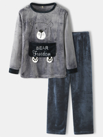 Ensemble de pyjamas épais pour hommes en flanelle de dessin animé pour hommes