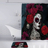 Ensemble de rideau de bain de douche en polyester imperméable imprimé en 3D de femme Halloween pour les vacances et les