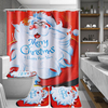 Ensemble de rideau de bain en tissu de polyester imperméable de rideau de douche de Noël du père Noël