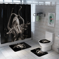 Ensemble de rideau de douche de salle de bain imperméable Octopus Ensemble de tapis antidérapant pour baignoire de toile