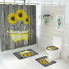 Ensemble de rideau de douche de salle de bain tapis de glissement de bain couverture de couvercle de toilette tapis de b