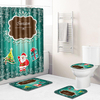 Ensemble de rideaux de douche en tissu de Noël Père Noël,  tapis de salle de bain,  couverture de toilette