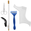 Ensemble de soins de la barbe pour hommes 5 en 1 Kit de ciseaux de rasage 5 couches