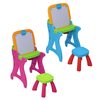 Ensemble de table à dessin pliable 2 en 1 avec un tabouret pour enfants en plastique,  tableau blanc décriture magné
