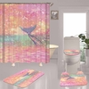 Ensemble de tapis de bain pour rideau de douche de salle de bain imprimé queue de sirène