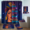 Ensemble de tapis de couverture de toilette de salle de bains antidérapant de rideau de douche imperméable de femme afri