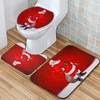 Ensemble de tapis de tapis de couverture de toilette de rideau de douche de salle de bain imperméable antidérapant Santa