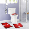 Ensemble de tapis de toilette de bonhomme de neige de Noël 3PCS Ensemble de tapis de porte de salle de bain imperméable