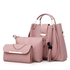 Ensemble de trois pièces en similicuir pour femmes Sac à main à gland Sac à bandoulière Sac à bandoulière