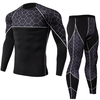 Ensemble de vêtements de sport pour hommes Pantalons à manches longues décontractés minceur Vêtements de sport de course