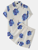 Ensemble deux pièces de loisirs à imprimé rose pour hommes