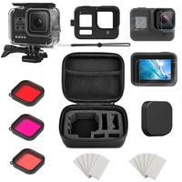 Ensemble exclusif de caméras de sport coque étanche couvercle en silicone filtre tricolore insert anti-buée petit sac de