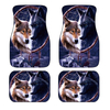 Ensemble universel de tapis de sol de voiture avant arrière motif loup imperméable lavable