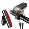 Ensemble de lumière de vélo Ultra lumineux 3 Modes Phare avant 5 Modes LED Feu arrière USB Rechargeable pour vélo électr