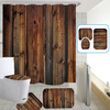 Ensemble de rideau de douche de salle de bain porte en bois Vintage ensemble de tapis antidérapant antirouille imperméab