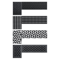 Ensemble de tapis de sol 2PCS Tapis de cuisine antidérapant Ensemble de tapis de tapis de porte en caoutchouc