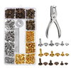 Ensembles de cuir Craft Double Cap Rivets Kit doutils de fixation de goujons métalliques tubulaires