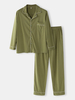 Ensembles de pyjamas décontractés à manches longues en coton de couleur unie pour hommes