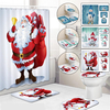 Ensembles de rideau de douche de noël bonhomme de neige Santa tapis antidérapants couverture de couvercle de toilette et