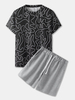 Ensembles dimpression irrégulière pour hommes Shorts à cordon de serrage à manches courtes Casual deux pièces