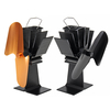 EQ2-BK Ventilateur de poêle à bois à 2 pales Ventilateur de cheminée écologique silencieux pour brûleur à bois