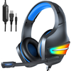 ERXUNG J6 casque de jeu 50mm unité de pilote RGB lumière réduction du bruit micro 3.5mm Port USB pour PS4 PC Xbox One co