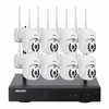 ESCAM WNK718 3MP 8CH Caméra IP PTZ sans fil Système de sécurité CCTV sans fil Kit NVR Détection de capteur de mouvement