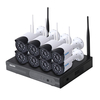 ESCAM WNK804 8CH 1080P Kit NVR sans fil Vision nocturne extérieure Système de surveillance par caméra IP Bullet