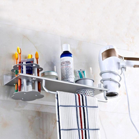 Espace en aluminium multifonctionnel sèche-cheveux étagère sèche-cheveux support étagère de salle de bain
