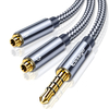 Essager 3.5mm AUX Mâle à Double Femelle Audio Câble Extension Casque Aux Cordon pour Samsung Galaxy Note S20 ultra Huawe