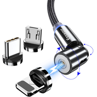 Essager 540 Rotate Câble magnétique Micro USB Type C Câble Câble de données de charge rapide pour POCO X3 NFC pour Samsu