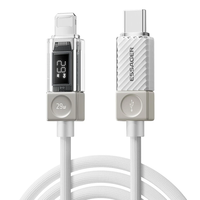 ESSAGER ES-X76 3A 29W USB-C to iP Digital Display Cable PD Fast Charging Data Transmission Copper Core Line 1M/2M Long f