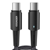 ESSAGER 60W/100W Type-C vers Type-C Câble FCP AFC QC4.0/3.0 Transmission de données de charge rapide Nylon Ligne de base