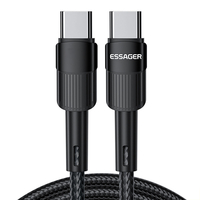 ESSAGER PD60W/100W Type-C vers Type-C Câble FCP AFC QC4.0/3.0 Charge Rapide Transmission de Données TPE Core Line 0.5M/1