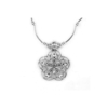 Ethnique Tibétain Creux Fleur Pendentif Collier Antique Argent Collier Chandail Collier Pour Les Femmes