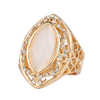Ethnique Blanc Strass Bague Anneaux Creux Ovale Géométrique Vintage Bijoux pour Femmes