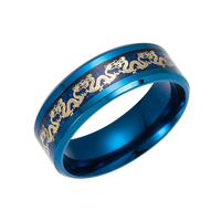 Ethnique Chinois Dragon Motif Bague Bague Rétro Titanium Acier Bagues De Mode Jewerly Pour Hommes