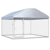 [EU Direct] vidaXL Outdoor Dog Kennel 144493 Puppy Heavy Duty Cage Galvanized Steel Frame Fence Playpen Exercise Pen Chi