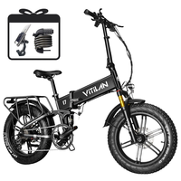 [EU Direct] Vitilan i7pro 3.0 Electric Bike 48V 20AH SamsungBattery 750W Motor 20*4.0inch Tires 90KM Max Mileage 150KG M