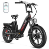 [EU Direct] WALLKE H7 Electric Bike 48V 40AH SamsungBattery Cell 1200W Motor 20inch Tires 209KM Max Mileage 180KG Max Lo