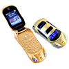 F15 Mini 2G GSM 1.8inch Dual SIM Card FM SMS MMS Camera Flashlight Foldable Flip Car Shape Mobile Phone