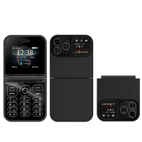 F15 Mini 2G GSM 2.0inch Dual SIM Card 1200mAh FM Big Button Speed Dial LED Flashlight Vibration Type-C Flip Feature Mobi
