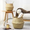 Fait à la main Seagrass paniers de rangement pliable blanchisserie paille Patchwork osier rotin Seagrass ventre jardin p