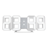 FanJu FJ3208 LED Horloge numérique 3D à 8 formes Table créative Réveil Horloge murale Heure Affichage de la température