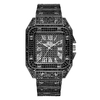 Fashion Elegent Causal Big Dial Steel Bande Diamond Men Montre à quartz