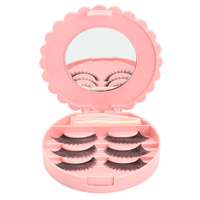 Faux Cils Set Faux Cils Petit Miroir Boîte de Rangement avec Pince à Épiler