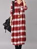 Femme Chemise Occasionnelle à Manches Longues de Bouton Plaid