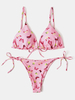 Femme Colorful Bikinis à bretelles spaghetti à imprimé papillon